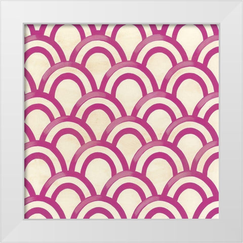 Retro Blockprint VI White Modern Wood Framed Art Print by Vess, June Erica