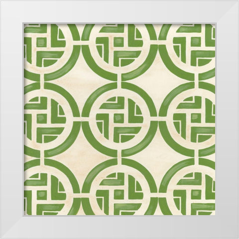 Retro Blockprint VII White Modern Wood Framed Art Print by Vess, June Erica