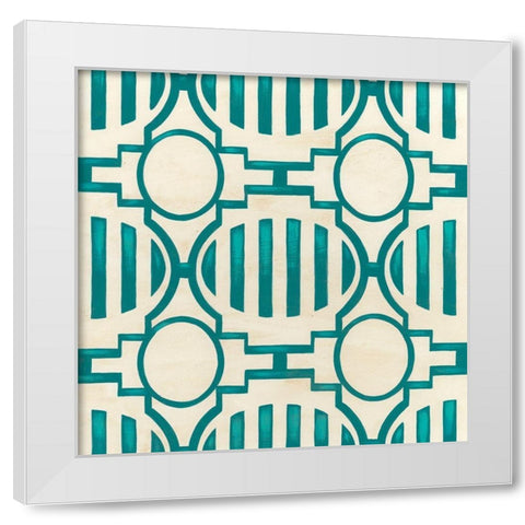 Retro Blockprint VIII White Modern Wood Framed Art Print by Vess, June Erica