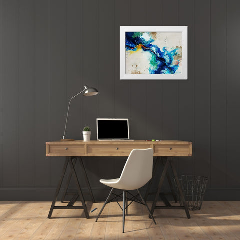 Animated Flow II White Modern Wood Framed Art Print by Drotar, Rikki
