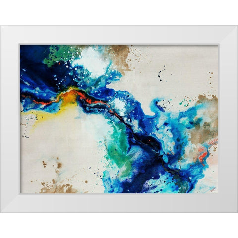 Animated Flow II White Modern Wood Framed Art Print by Drotar, Rikki