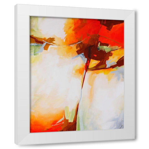 Red Arrow White Modern Wood Framed Art Print by Edmunds, Sydney