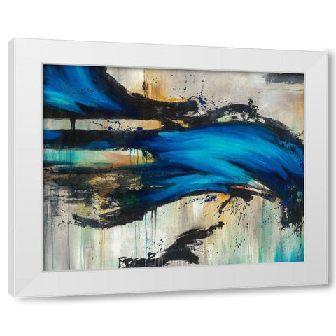 Midnight Splash White Modern Wood Framed Art Print by Drotar, Rikki