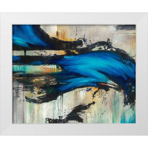 Midnight Splash White Modern Wood Framed Art Print by Drotar, Rikki