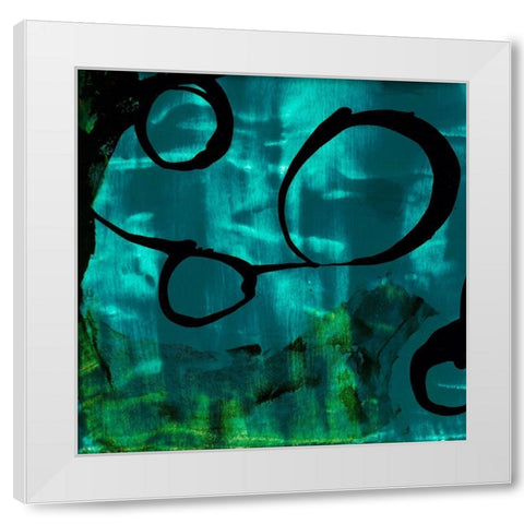 Turquoise Element II White Modern Wood Framed Art Print by Jasper, Sisa