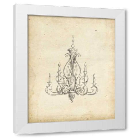 Classical Chandelier IV White Modern Wood Framed Art Print by Harper, Ethan