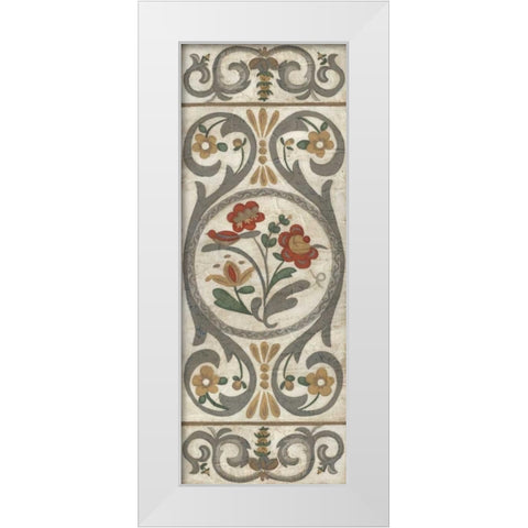 Tudor Rose Panel II White Modern Wood Framed Art Print by Zarris, Chariklia