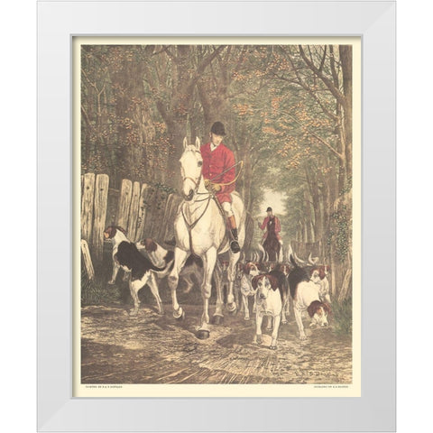 Morning - Going to Cover White Modern Wood Framed Art Print by Douglas, Edward A.S.