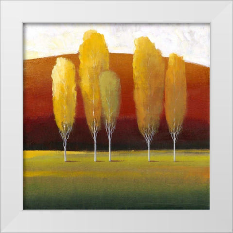 Glowing Trees II White Modern Wood Framed Art Print by OToole, Tim