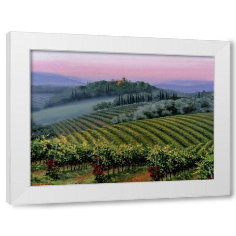 Chianti Dusk White Modern Wood Framed Art Print by Swanson, Michael