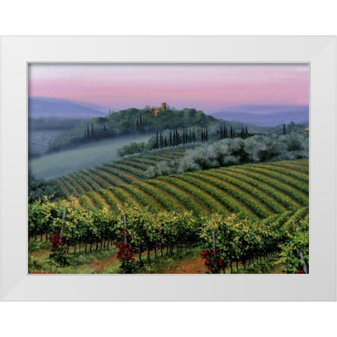 Chianti Dusk White Modern Wood Framed Art Print by Swanson, Michael