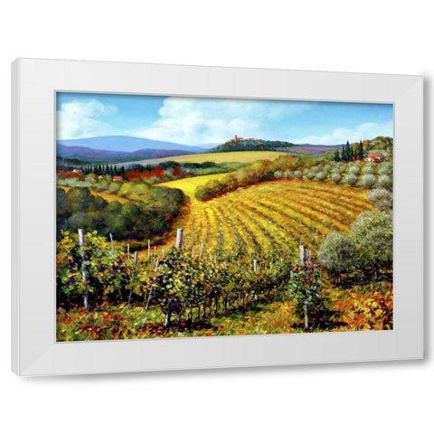 Chianti Vineyards White Modern Wood Framed Art Print by Swanson, Michael
