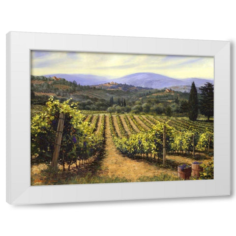 Tuscany Vines White Modern Wood Framed Art Print by Swanson, Michael