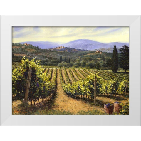 Tuscany Vines White Modern Wood Framed Art Print by Swanson, Michael