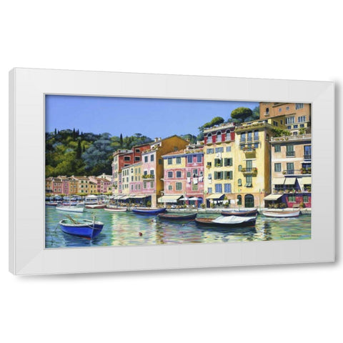 Portofino White Modern Wood Framed Art Print by Swanson, Michael