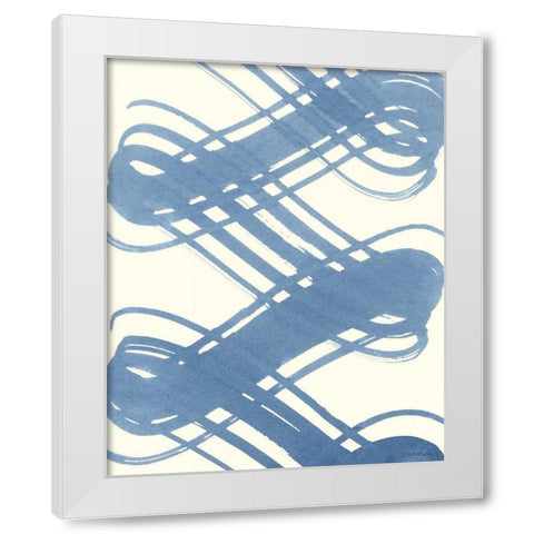 Macrame Blue I White Modern Wood Framed Art Print by Lam, Vanna
