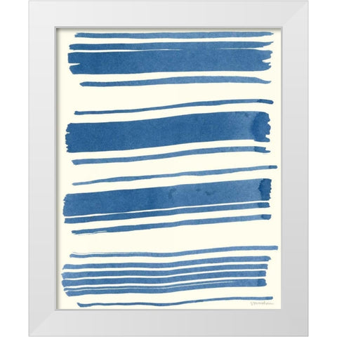 Macrame Blue III White Modern Wood Framed Art Print by Lam, Vanna