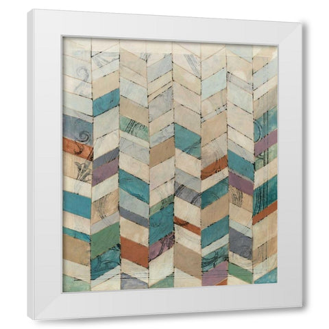 Chevron Overlay II White Modern Wood Framed Art Print by Meagher, Megan
