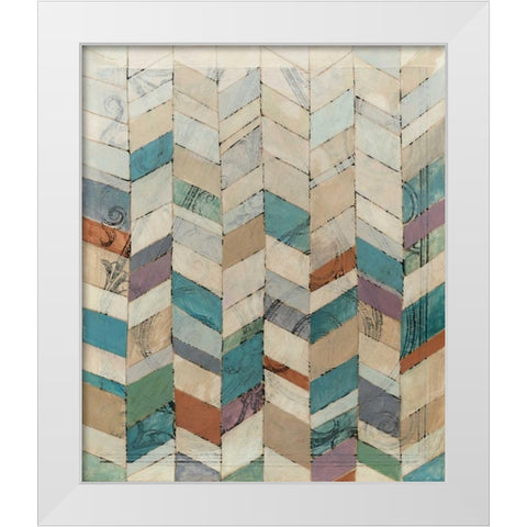 Chevron Overlay II White Modern Wood Framed Art Print by Meagher, Megan