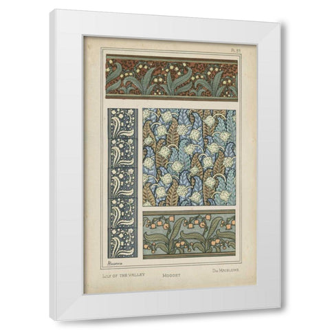 Nouveau Floral Design IV White Modern Wood Framed Art Print by Vision Studio