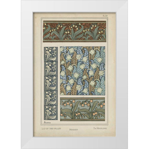 Nouveau Floral Design IV White Modern Wood Framed Art Print by Vision Studio
