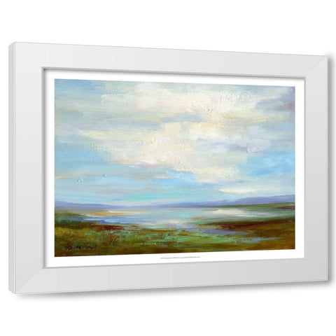 Looking North White Modern Wood Framed Art Print by Finch, Sheila