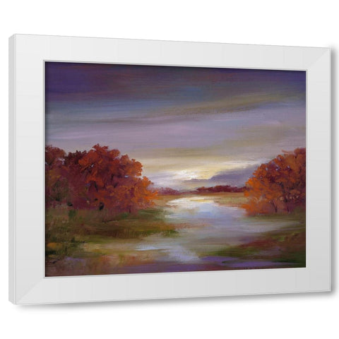 Light at Dusk II White Modern Wood Framed Art Print by Finch, Sheila
