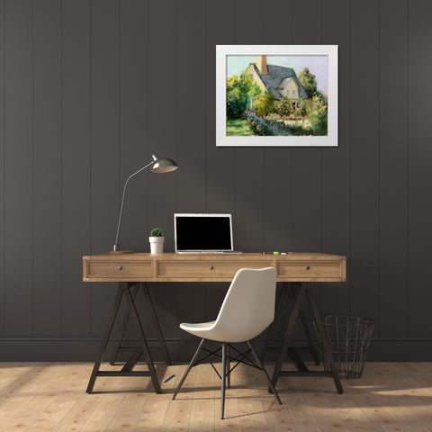 Cotswold Cottage I White Modern Wood Framed Art Print by Weber, Mary Jean