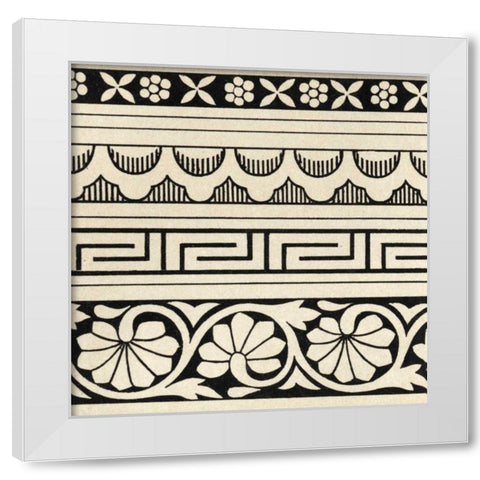 Ornamental Tile Motif III White Modern Wood Framed Art Print by Vision Studio