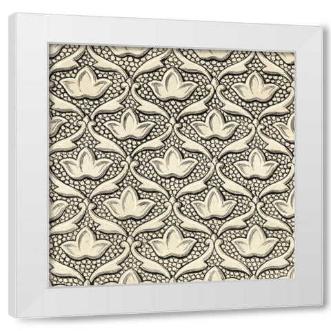 Ornamental Tile Motif IV White Modern Wood Framed Art Print by Vision Studio