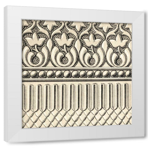Ornamental Tile Motif V White Modern Wood Framed Art Print by Vision Studio