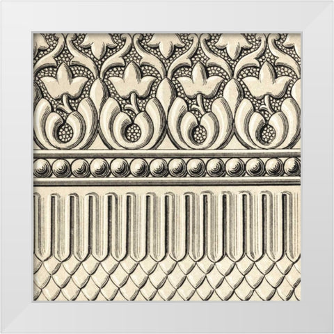 Ornamental Tile Motif V White Modern Wood Framed Art Print by Vision Studio