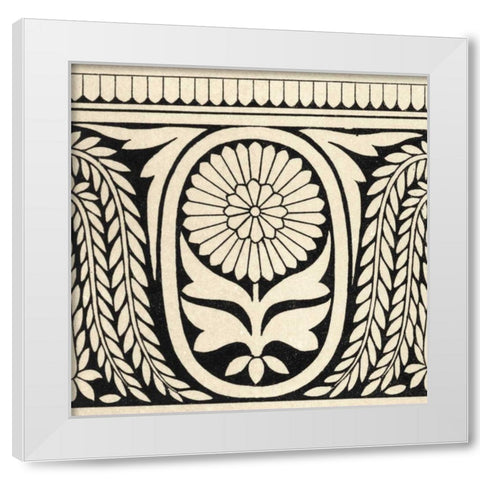 Ornamental Tile Motif VIII White Modern Wood Framed Art Print by Vision Studio