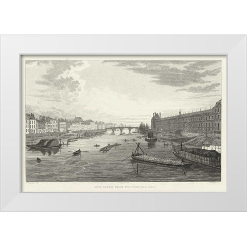 Pont Des Arts White Modern Wood Framed Art Print by Pugin, A.