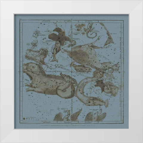 Zodiac I White Modern Wood Framed Art Print by Evans, W.G.
