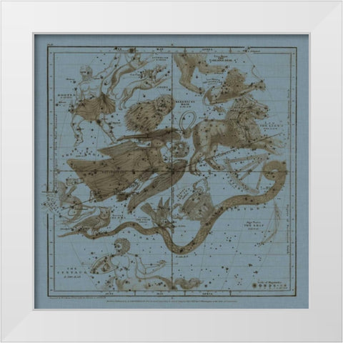 Zodiac III White Modern Wood Framed Art Print by Evans, W.G.
