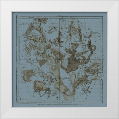 Zodiac IV White Modern Wood Framed Art Print by Evans, W.G.