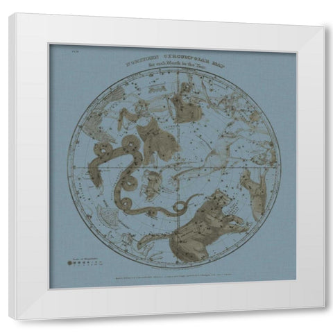 Northern Circumpolar Map White Modern Wood Framed Art Print by Evans, W.G.