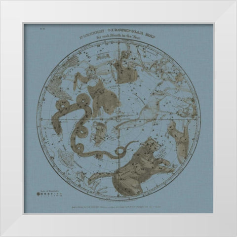 Northern Circumpolar Map White Modern Wood Framed Art Print by Evans, W.G.
