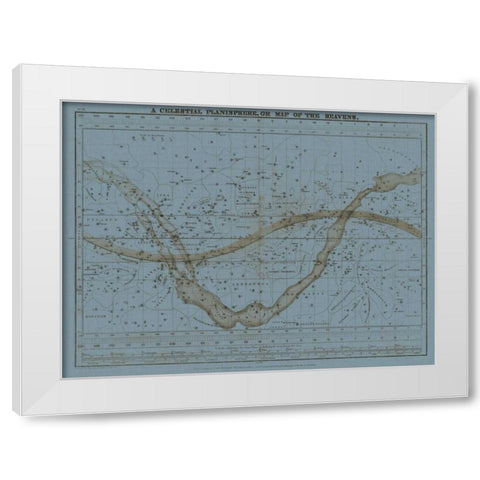 Celestial Planisphere White Modern Wood Framed Art Print by Evans, W.G.