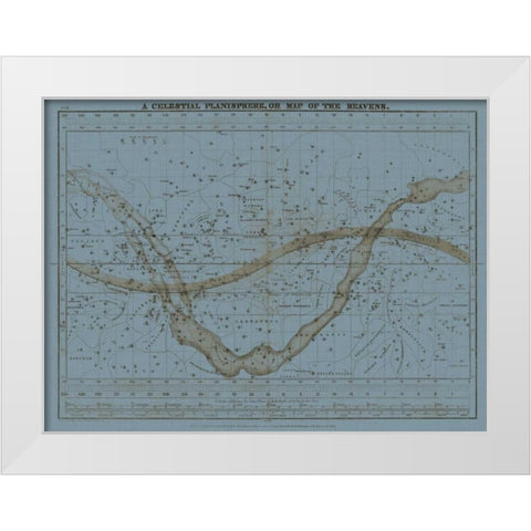 Celestial Planisphere White Modern Wood Framed Art Print by Evans, W.G.