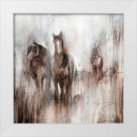 Grazing I White Modern Wood Framed Art Print by Drotar, Rikki