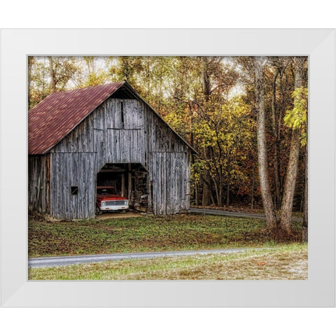 Parked White Modern Wood Framed Art Print by Head, Danny