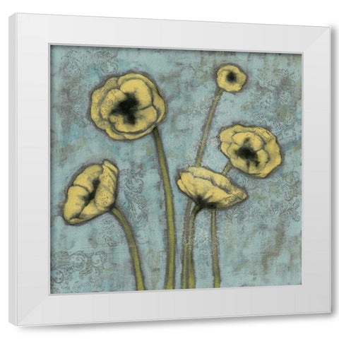 Sun Poppies I White Modern Wood Framed Art Print by Goldberger, Jennifer