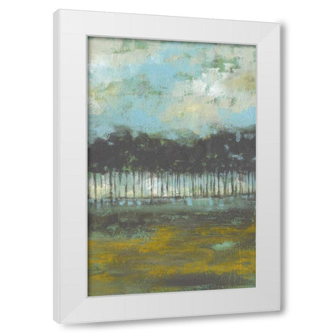 Golden Field II White Modern Wood Framed Art Print by Goldberger, Jennifer