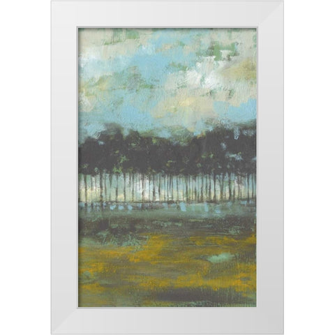 Golden Field II White Modern Wood Framed Art Print by Goldberger, Jennifer