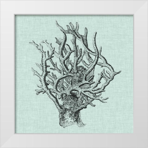 Serene Coral II White Modern Wood Framed Art Print by Vision Studio