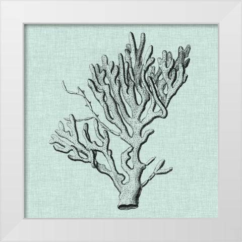 Serene Coral III White Modern Wood Framed Art Print by Vision Studio