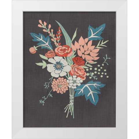 Coral Bouquet I White Modern Wood Framed Art Print by Zarris, Chariklia