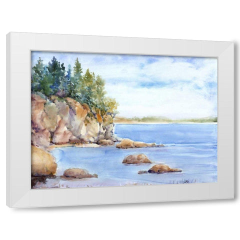 Shore Line I White Modern Wood Framed Art Print by OToole, Tim